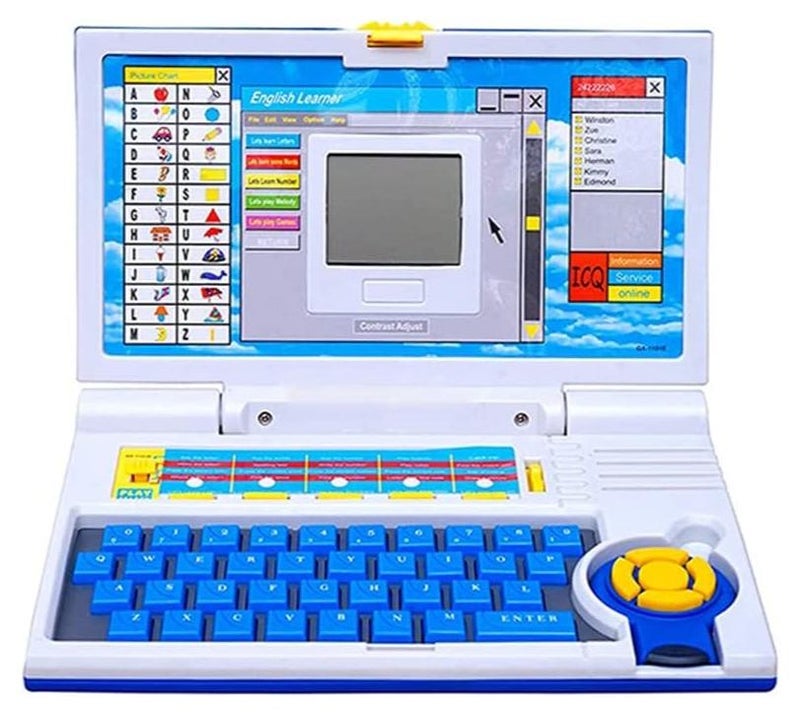 YelaJoy Educational Laptop Computer Toy with Mouse, Kids Learning Computer, English Learner Early Educational Study Laptop, Now Learn Letter, Words, Games, Mathematics, Music, Logic, Memory Tool - Image 1