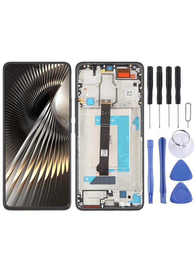 erorex - Replacement For Xiaomi Redmi Turbo 3 Original LCD Screen Digitizer Full Assembly with Frame Black - Image 1