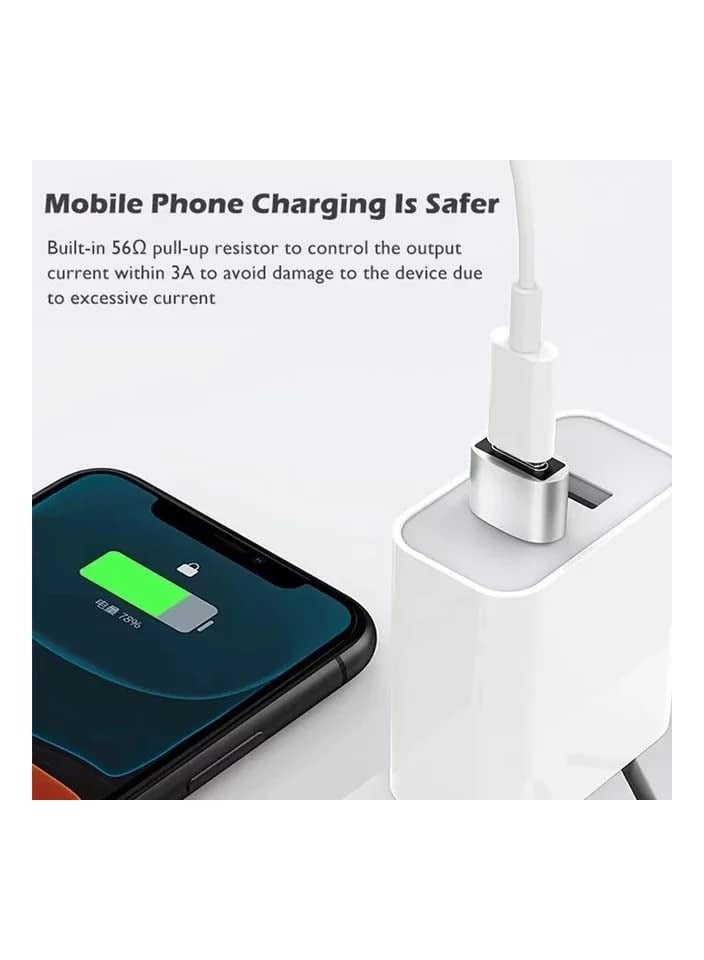 2 Pcs New USB C Female to USB A Male Adapter, Type C Charger Plug Power Converter for AirPods, iPhone 13/14 Pro Max, SE, iPad mini, Apple Watch series - Image 3
