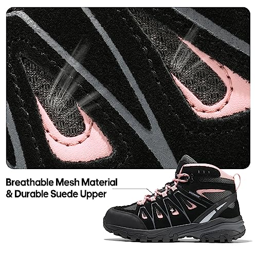 NORTIV 8 Women's Waterproof Hiking Boots Outdoor Trekking Camping Trail Hiking Boot Seeker,Size 8.5,Black/Pink,Seeker - Image 3
