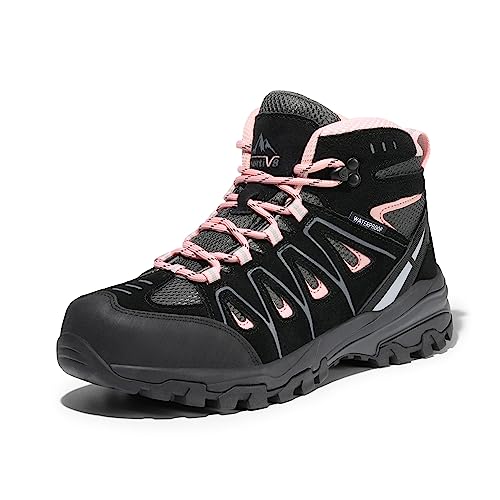 NORTIV 8 Women's Waterproof Hiking Boots Outdoor Trekking Camping Trail Hiking Boot Seeker,Size 8.5,Black/Pink,Seeker - Image 1