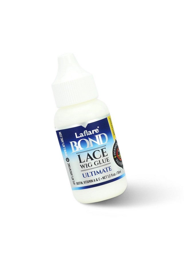 لافلير غراء شعر مستعار من Lace Bond سعة 1.2 أونصة - غني بالبيوتين وفيتامين أ وفيتامين هـ، غير سام ومقاوم للماء والزيت وغير مرئي وذو مظهر طبيعي للشعر المستعار والشعر المستعار وقطع الشعر المستعار (35 مل - Ultimate) - Image 1