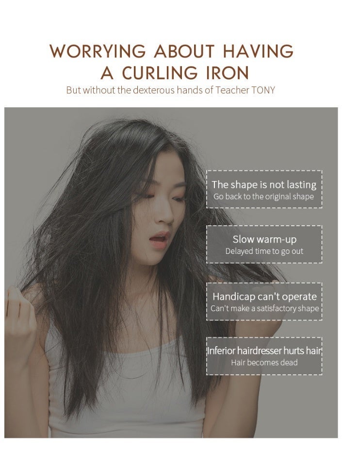 K.SKIN Automatic curling iron: MCH rapid heating, up to 200°C, LCD display, one-button curling, 32mm universal curler, 5 temperature settings, anti-scalding safety. - Image 5