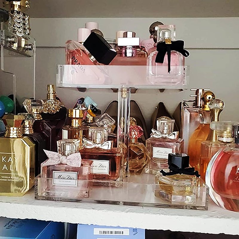YAGELI Perfume Organizer Display Tray Acrylic Handmade Large Vanity Trays Makeup Storage Holder Bathroom Organizer Countertop for Table Cabinet Kitchen Countertop - Image 3