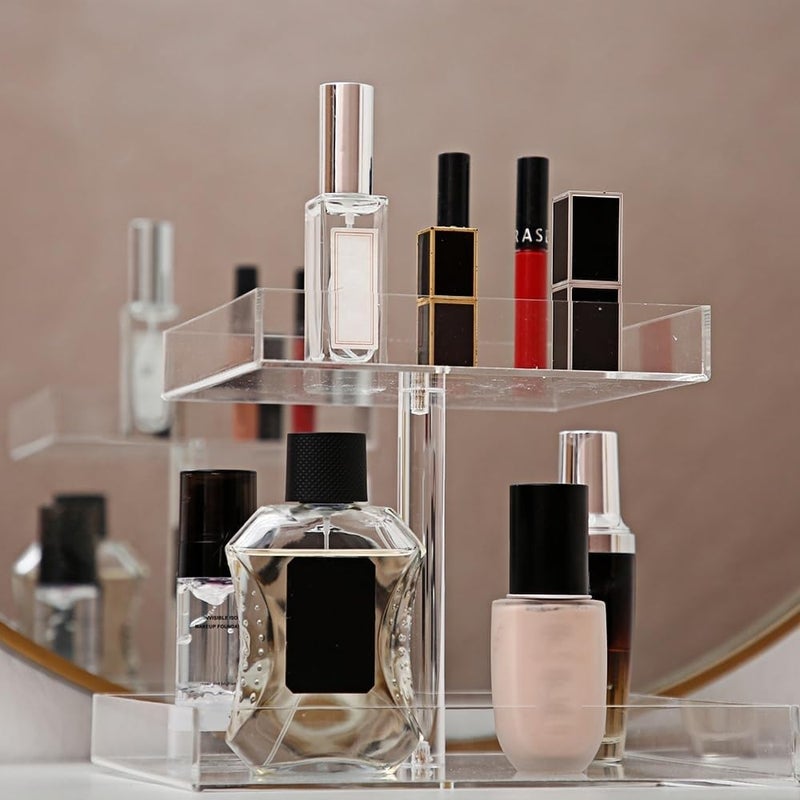 YAGELI Perfume Organizer Display Tray Acrylic Handmade Large Vanity Trays Makeup Storage Holder Bathroom Organizer Countertop for Table Cabinet Kitchen Countertop - Image 4