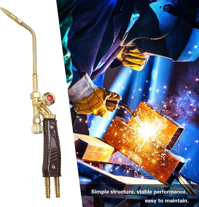 klarako Injection Type Gas Welding Torch, Oxy-Propane Oxy-Acetylene Welding Tool Cutting Soldering Repair Fix Equipment with Handle Grip Portable Size Cooper(H01-6) - Image 3