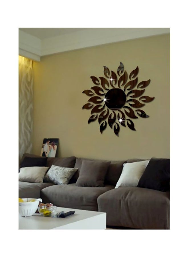 NIBEMINENT Decorative Sun Flower Shaped Mirror Black/Brown 
