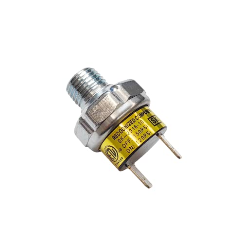 LLNSEAUTO Air Pressure Switch 120-150 PSI Tank Mount Type Thread 1/4" NPT 12V 24V DC Air Compressor Pressure Switch for Air Train Horn 120-150 1/4 inch - Image 1