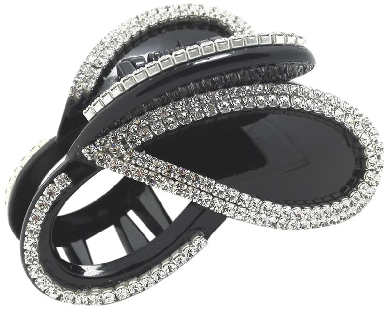 Meilliwish - Diamond Butterfly Hair Clip Claw D14Black - Image 1