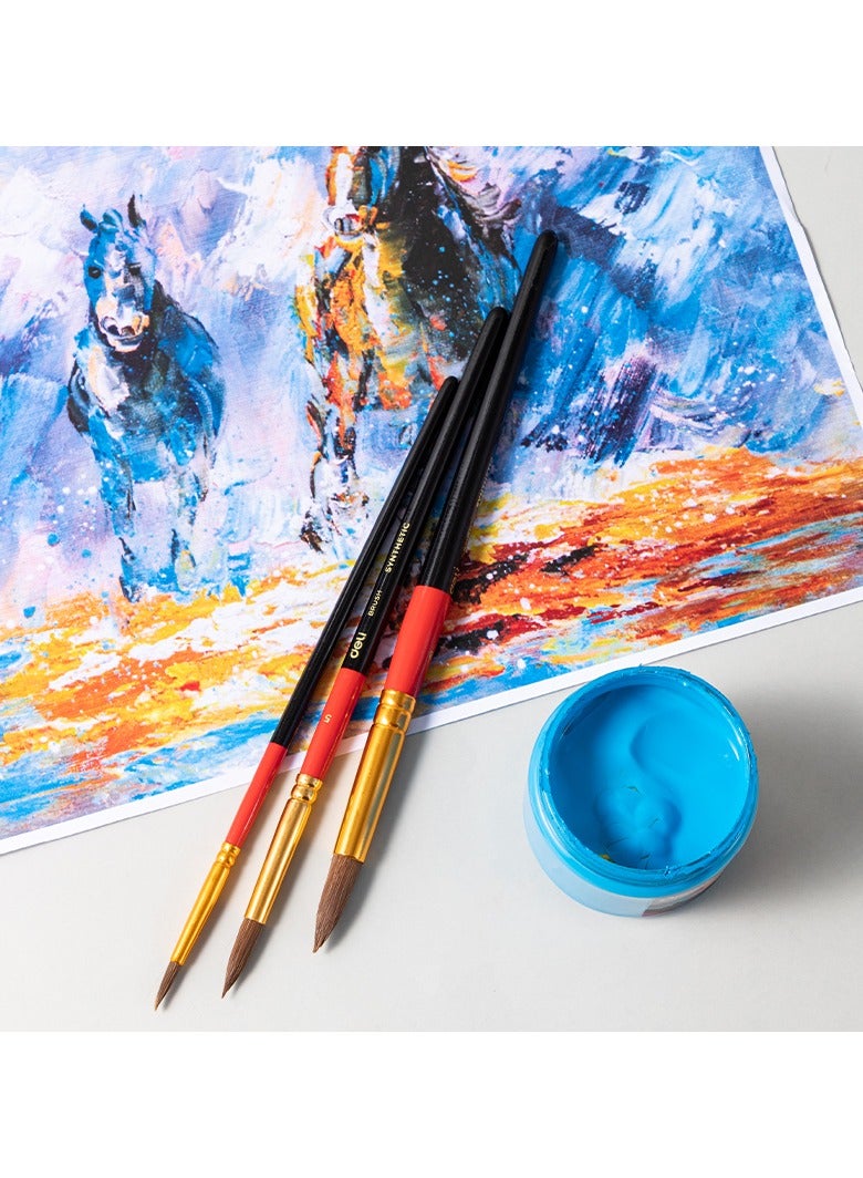 ديليEC405 مجموعة فرشاة شعر نايلون مدورة – مثالية للطلاء المائي والرسم التخطيطي - Image 4