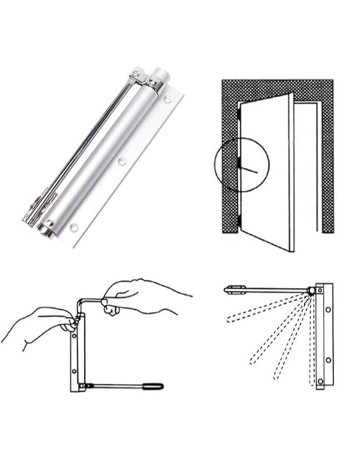 Heavy Duty Automatic Spring Door Closer for Exterior and Interior Doors, Commercial Grade Adjustable Door Hinges with Soft Close Safety Spring Easy to Install for Gates and Garden Doors - Image 2