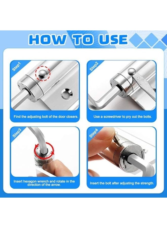 Heavy Duty Automatic Spring Door Closer for Exterior and Interior Doors, Commercial Grade Adjustable Door Hinges with Soft Close Safety Spring Easy to Install for Gates and Garden Doors - Image 5