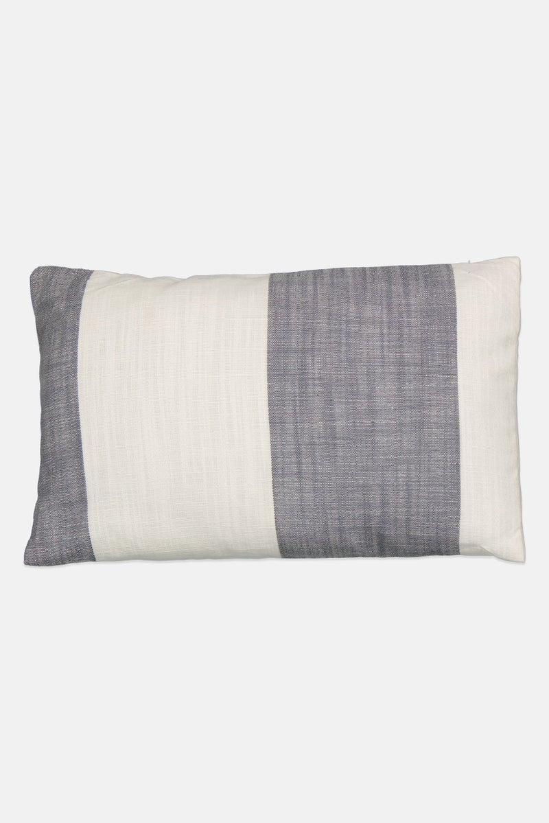 Muy Mucho Stripe Waterproof Removable Cover Cushion 50 x 30 cm, Off-White  - Image 1
