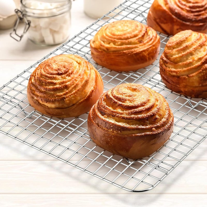 Cooling Rack Set of 2, 1/2 Sheet Baking Racks for Oven Cooking Roasting Grilling, Stainless Steel 16.6” x 11.6” Wire Rack for Cookie Cake Bacon Meat Resting, Non-toxic Metal & Dishwasher Safe - Image 4