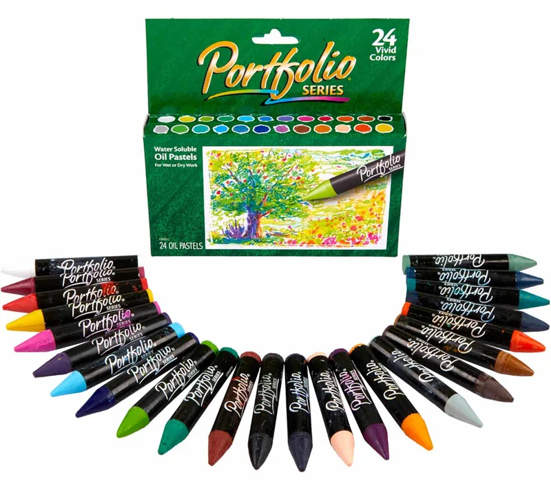 Crayola Crayola Portfolio Series Oil Pastels – 24 Vibrant Water-Soluble Colors for Wet or Dry Use | Rich, Blendable & Creamy Texture | Non-Toxic Art Supplies for Kids, Students & Artists