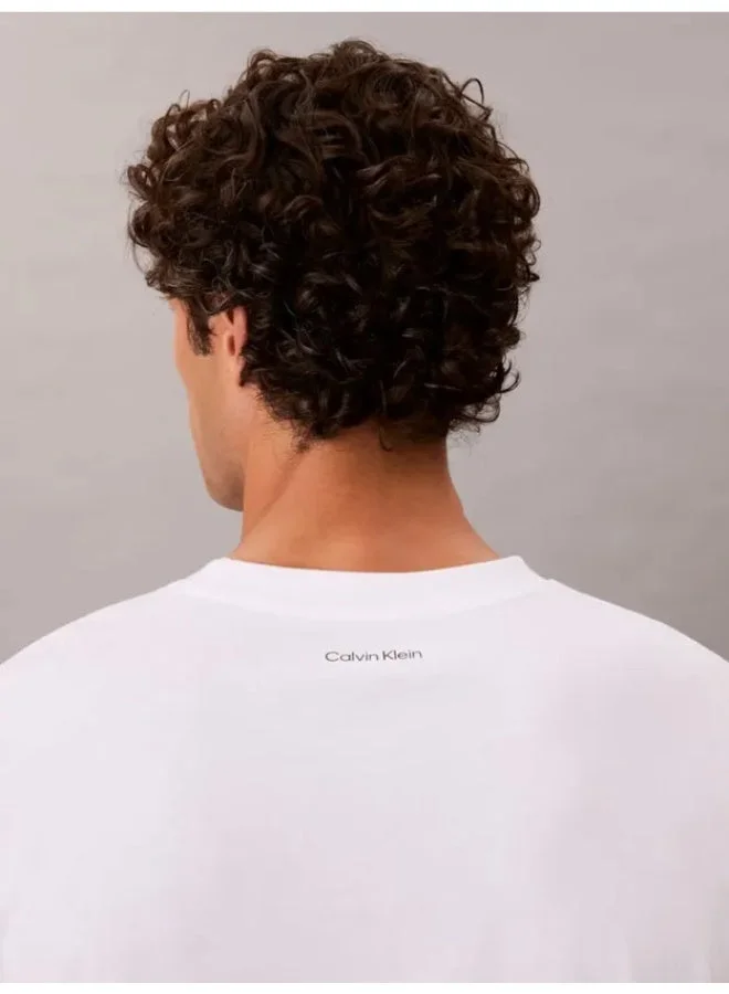 Calvin Klein Jeans Bright White Embroidered Logo T-Shirt for Men | Best Price UAE