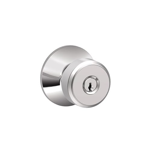 SCHLAGE F51A BWE 625 Bowery Knob Keyed Entry Lock Bright Chrome - Image 3
