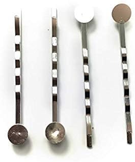 ALL in ONE Bobby Pins Hair Clips with Glue On Flat Pads for DIY (Silver 55mm - 100pcs)