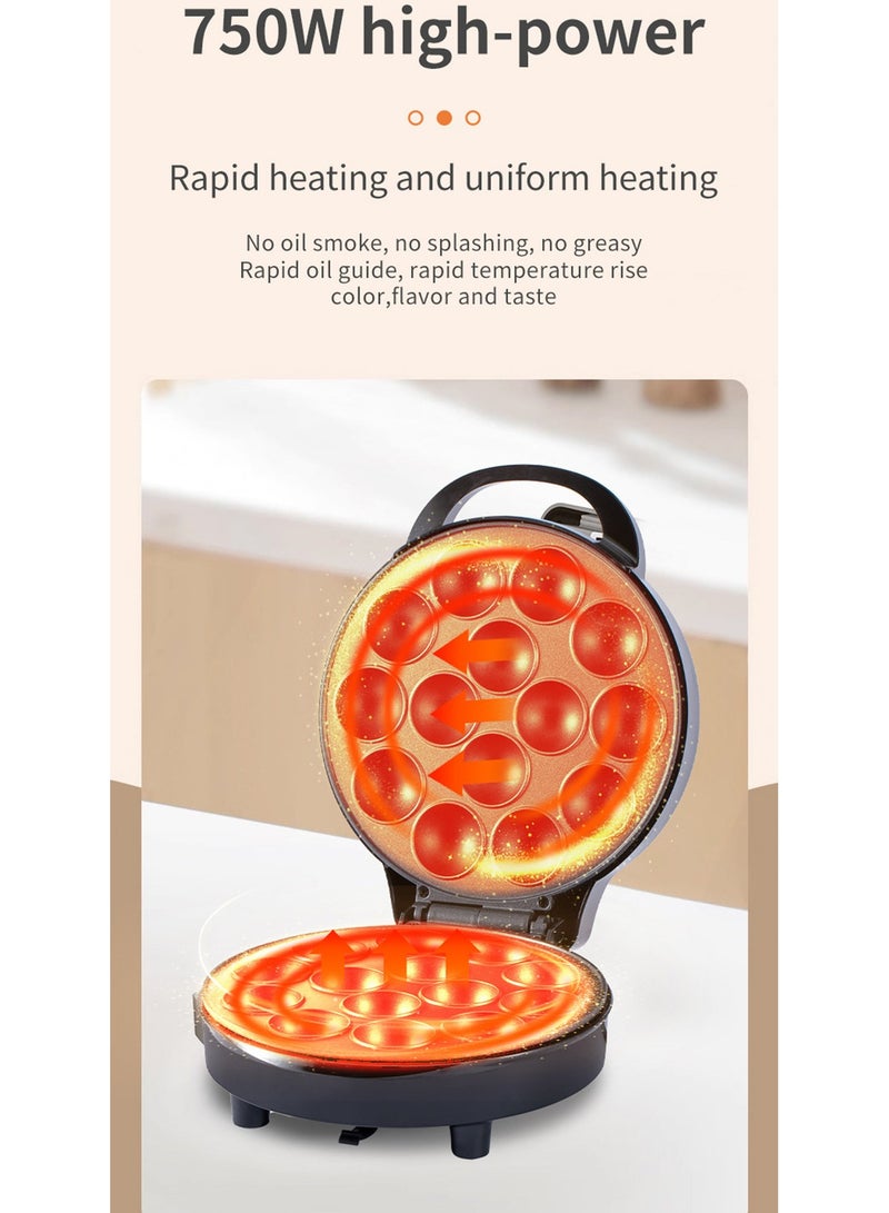 14 holes takoyaki maker, home multifunctional cake maker bread maker croquette maker, easy to make takoyaki, cake, bread and croquettes for home use - Image 3