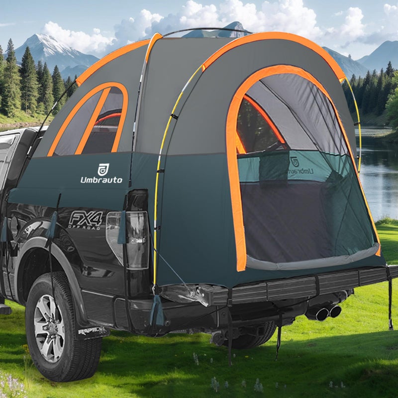 Umbrauto Truck Bed Tent 556ft Easy Set Up Umburato Pickup Truck Tents for Camping Waterproof PU3000mm Canopy for Truck Camper Portable Spacious for 2 Person Green - Image 3