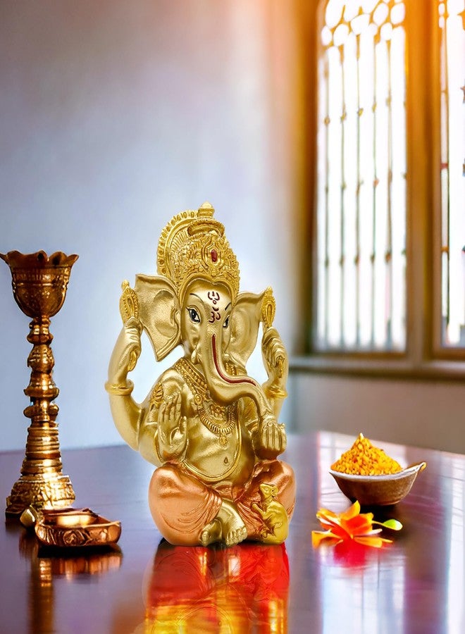 BangBangDa Hindu God Lord Ganesha Statue - Indian Ganesha Idol Murti Ganpati for Car Dashboard Decor Pooja Item Home Temple Mandir Puja Decoration Yoga Meditation Room Altar Shrine Kit Diwali Gifts Wedding Gifts - Image 2
