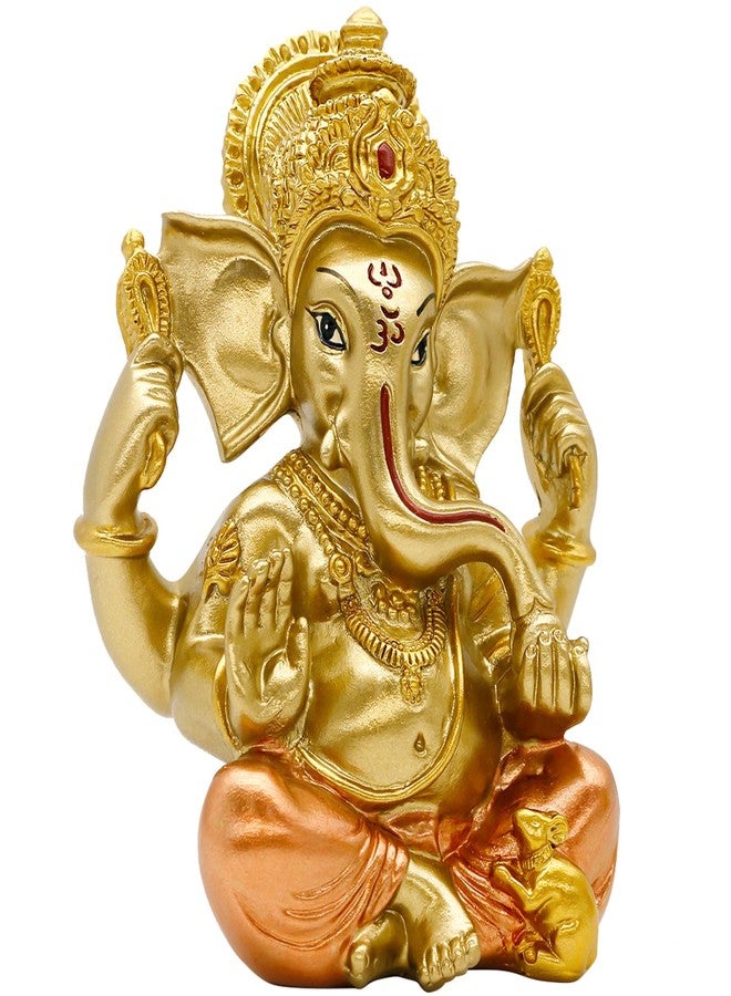 BangBangDa Hindu God Lord Ganesha Statue - Indian Ganesha Idol Murti Ganpati for Car Dashboard Decor Pooja Item Home Temple Mandir Puja Decoration Yoga Meditation Room Altar Shrine Kit Diwali Gifts Wedding Gifts - Image 4
