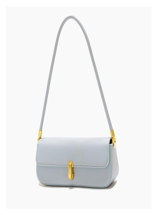 YP Small Shoulder Bag for Women Vintage Leather Tote Clutch Purse Trendy Retro Mini Hobo Handbag with Buckle Closure (Blue) - Image 4