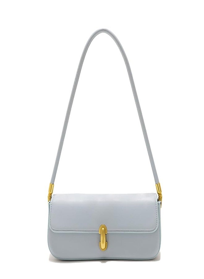 YP Small Shoulder Bag for Women Vintage Leather Tote Clutch Purse Trendy Retro Mini Hobo Handbag with Buckle Closure (Blue) - Image 1