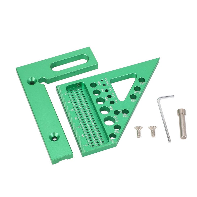 CCIEAO 3D Multi Angle Measuring Ruler Aluminum Alloy Measurement Calibration Marking - Woodworking Square with Locating Pin for Three Dimensional Objects - Image 1