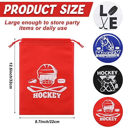 Berlune 48 Pcs Hockey Gift Bags Hockey Party Favors Bags Sport Goodie Drawstring Bag for Sport Theme Birthday Party Favor Baby Shower Celebration - Image 3