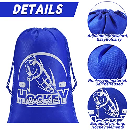 Berlune 48 Pcs Hockey Gift Bags Hockey Party Favors Bags Sport Goodie Drawstring Bag for Sport Theme Birthday Party Favor Baby Shower Celebration - Image 2