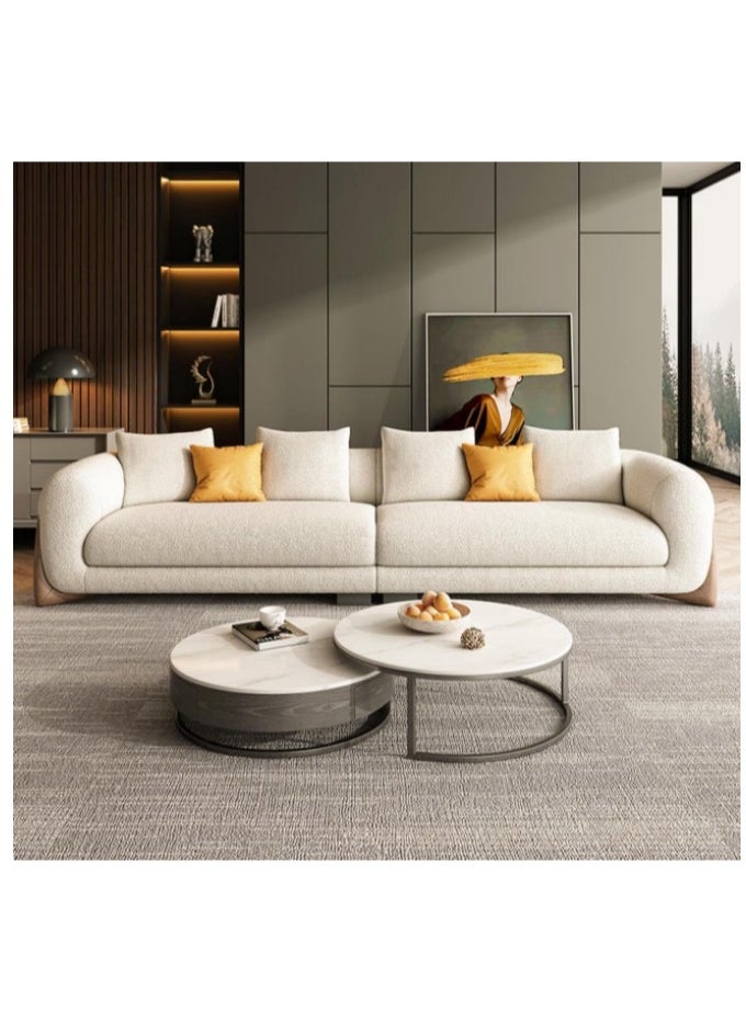 Ripple FURNITURE Tobago Fleece Fabric Overstuffed Multifunction Sofa, Wood Furniture For Home Livingroom, Bedroom, Office With Pillows (Beige, Three Seats 2.5M)…  - Image 4