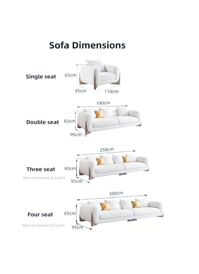 Ripple FURNITURE Tobago Fleece Fabric Overstuffed Multifunction Sofa, Wood Furniture For Home Livingroom, Bedroom, Office With Pillows (Beige, Three Seats 2.5M)…  - Image 2