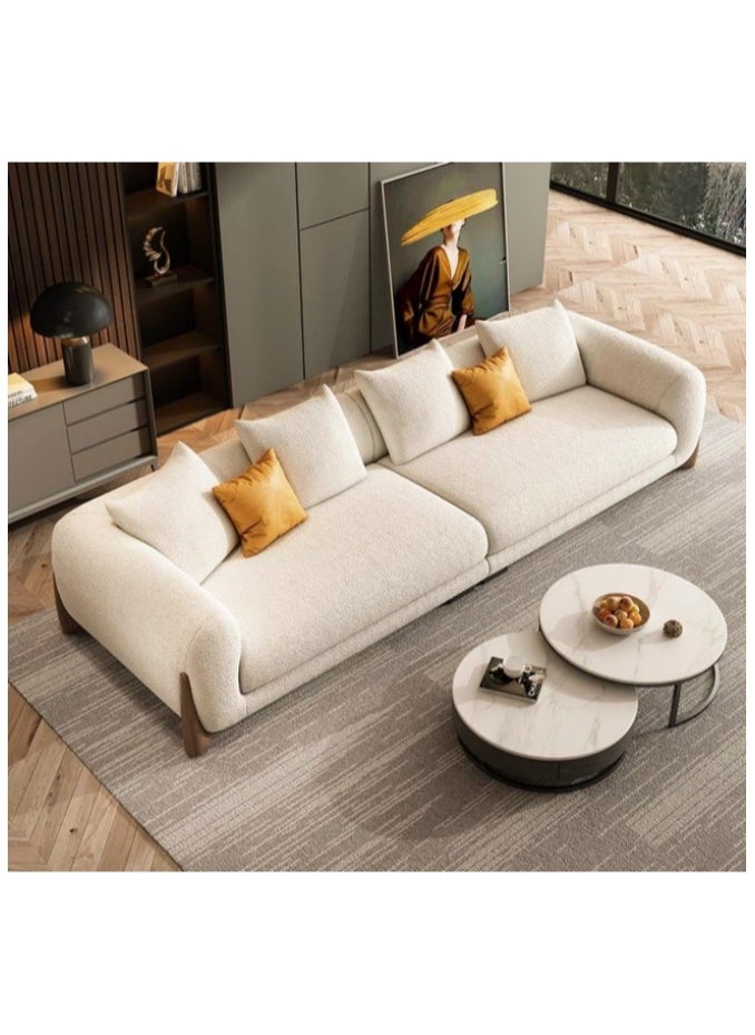 Ripple FURNITURE Tobago Fleece Fabric Overstuffed Multifunction Sofa, Wood Furniture For Home Livingroom, Bedroom, Office With Pillows (Beige, Three Seats 2.5M)…  - Image 3