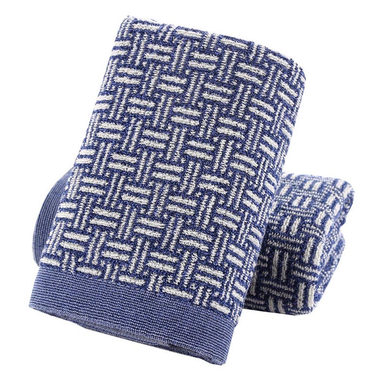 Pidada Hand Towels Set of 2 100 Cotton Checkered Pattern Absorbent Soft Decorative Towel for Bathroom 134 x 291 Inch Blue