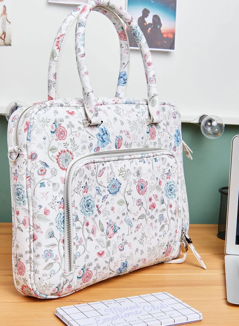 PARFOIS Floral Print Briefcase