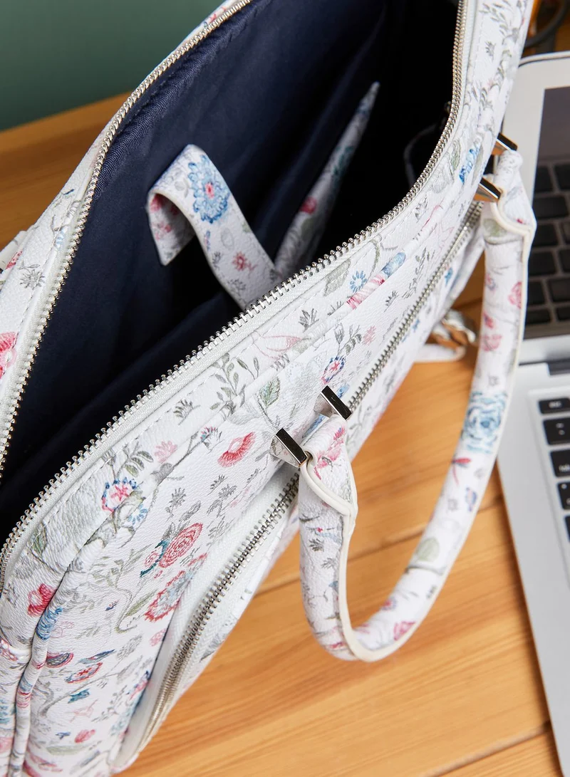PARFOIS Floral Print Briefcase
