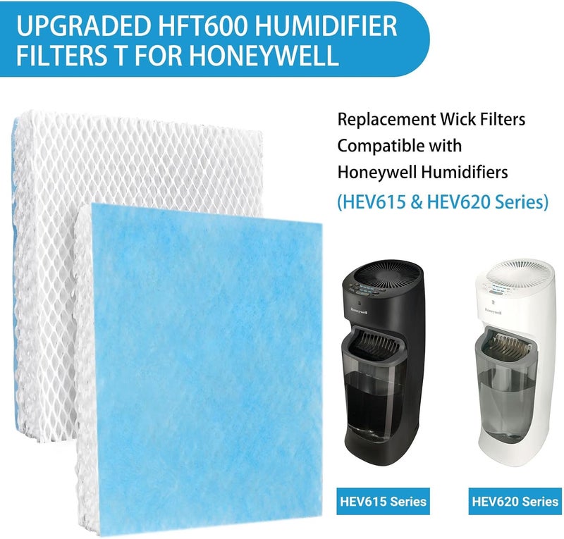 Lemige 4 Pack HFT600 Humidifier Filters T Compatible with Honeywell Humidifier HEV615 and HEV620, Compare to Part HFT600T HFT600PDQ, Upgraded HFT600PF1 Replacement Wicking Filter T - Image 2