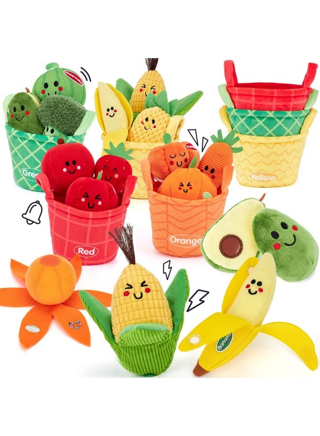hahaland ألعاب حسية للأطفال من هاهالاند - 16 قطعة، أول مجموعة من الفواكه والخضروات لتصنيف الألوان مع صوت الرنين، ألعاب مونتيسوري للأطفال من 6-12 شهر، لعبة ملء وسكب للأطفال من 12-18 شهر، هدية للبنات بعمر سنة واحدة - Image 1