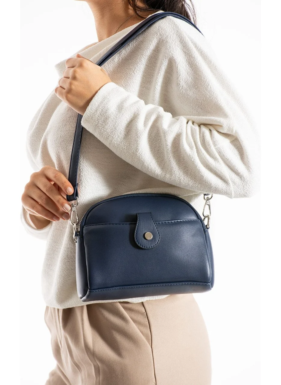 Sanmorris Women's Faux Leather Adjustable Crossbody Shoulder Bag with 4 Compartments and Magnetic Buckle Detail
