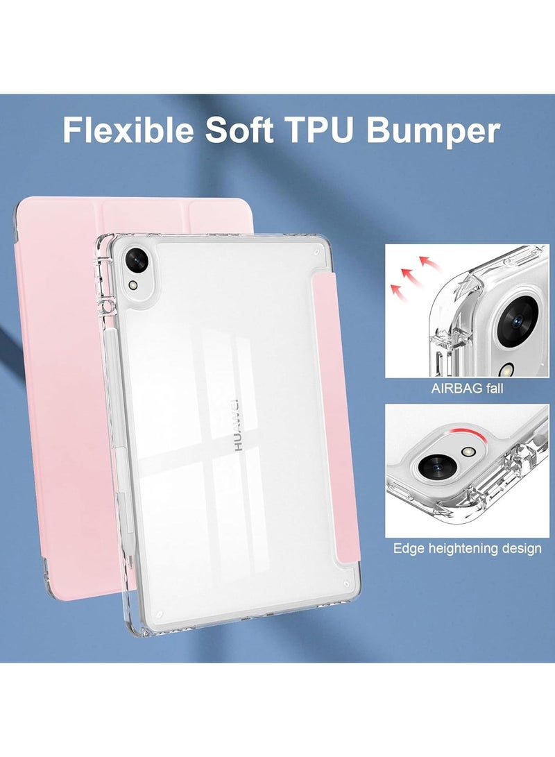 VKL Cover Compatible with Huawei MatePad 11.5s 2024 Case with Pencil Holder, Slim Lightweight TPU Shockproof Cover with Clear Back Silicone Shell Protective for Huawei MatePad 11.5s 2024 (Pink) - Image 3