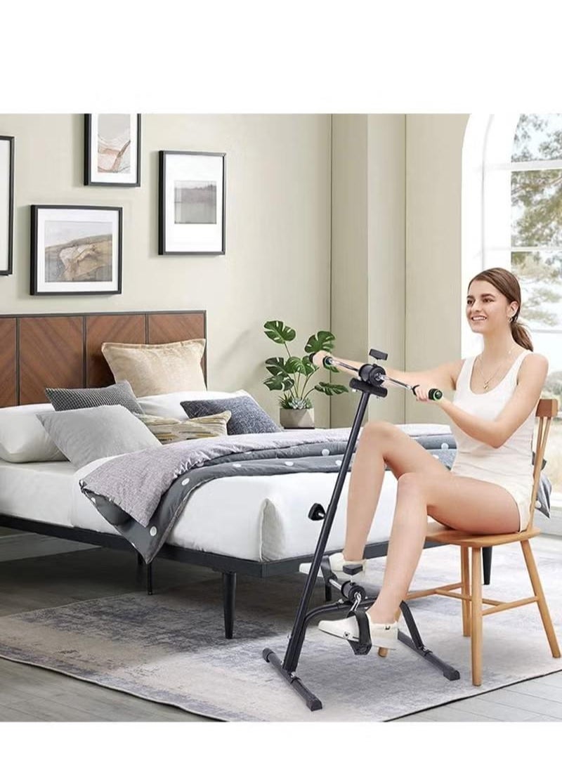 XiuWoo Compact Exercise Bike, Pedal Exerciser Bike Hand Arm Leg and Knee Peddler Adjustable Fitness Equipment for Seniors, Elderly Home Pedal Exercise Bike for Total Body  - Image 2