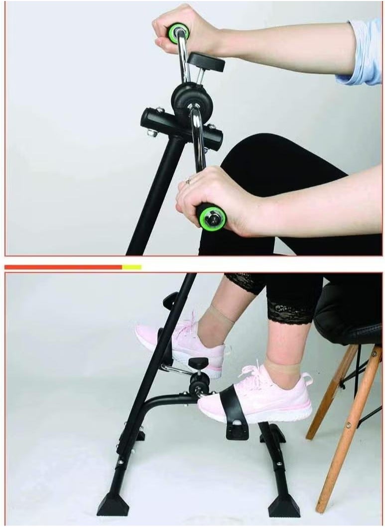 XiuWoo Compact Exercise Bike, Pedal Exerciser Bike Hand Arm Leg and Knee Peddler Adjustable Fitness Equipment for Seniors, Elderly Home Pedal Exercise Bike for Total Body  - Image 3