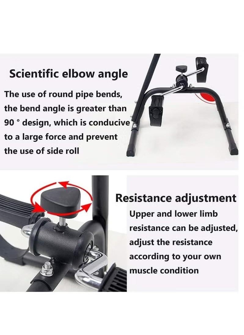 Compact Exercise Bike, Pedal Exerciser Bike Hand Arm Leg and Knee Peddler Adjustable Fitness Equipment for Seniors, Elderly Home Pedal Exercise Bike for Total Body