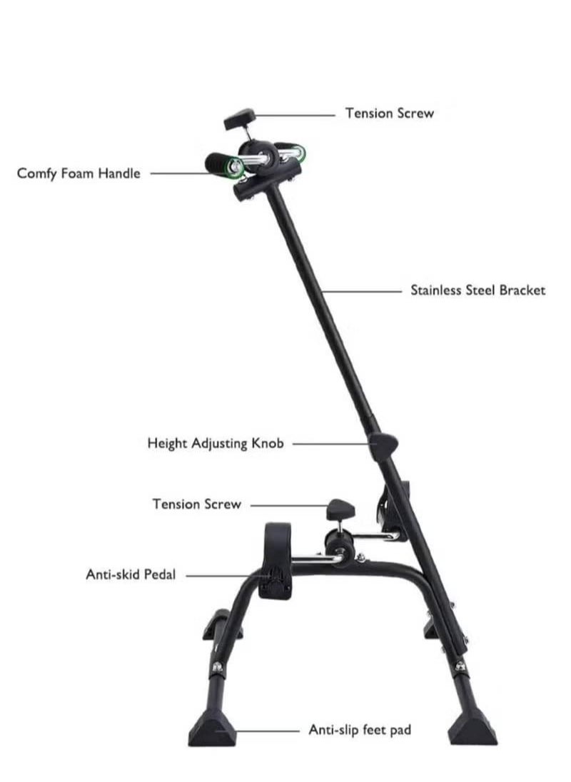 Compact Exercise Bike, Pedal Exerciser Bike Hand Arm Leg and Knee Peddler Adjustable Fitness Equipment for Seniors, Elderly Home Pedal Exercise Bike for Total Body