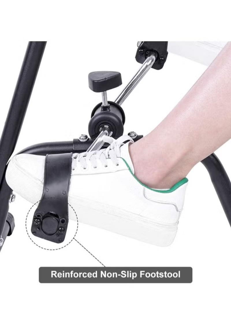 Compact Exercise Bike, Pedal Exerciser Bike Hand Arm Leg and Knee Peddler Adjustable Fitness Equipment for Seniors, Elderly Home Pedal Exercise Bike for Total Body