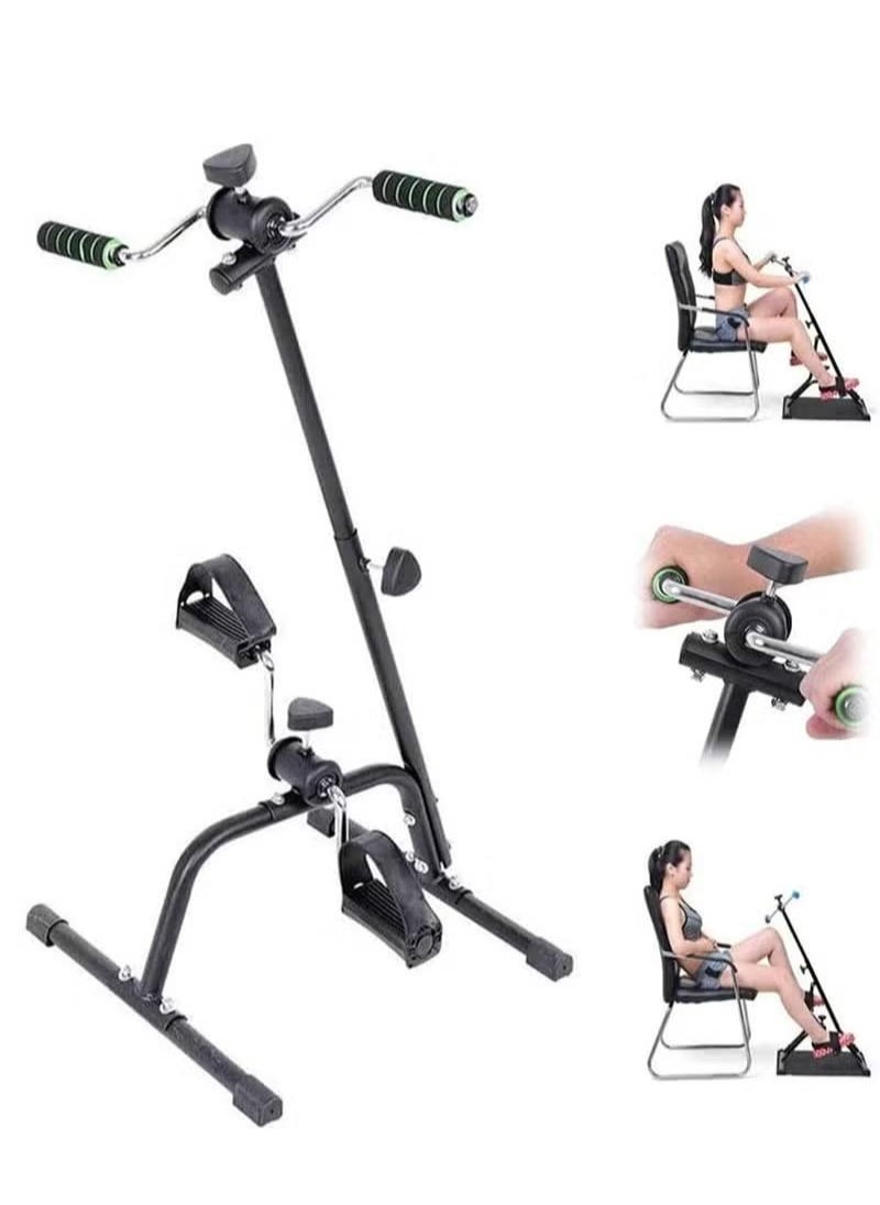 Compact Exercise Bike, Pedal Exerciser Bike Hand Arm Leg and Knee Peddler Adjustable Fitness Equipment for Seniors, Elderly Home Pedal Exercise Bike for Total Body