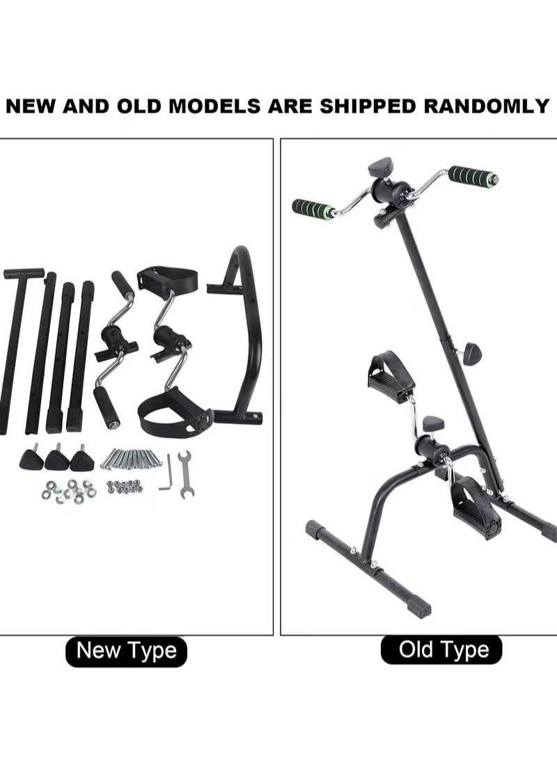 Compact Exercise Bike, Pedal Exerciser Bike Hand Arm Leg and Knee Peddler Adjustable Fitness Equipment for Seniors, Elderly Home Pedal Exercise Bike for Total Body