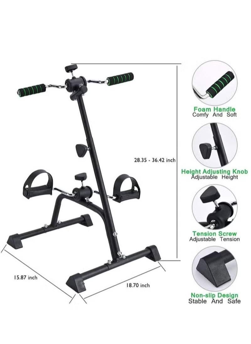 Compact Exercise Bike, Pedal Exerciser Bike Hand Arm Leg and Knee Peddler Adjustable Fitness Equipment for Seniors, Elderly Home Pedal Exercise Bike for Total Body