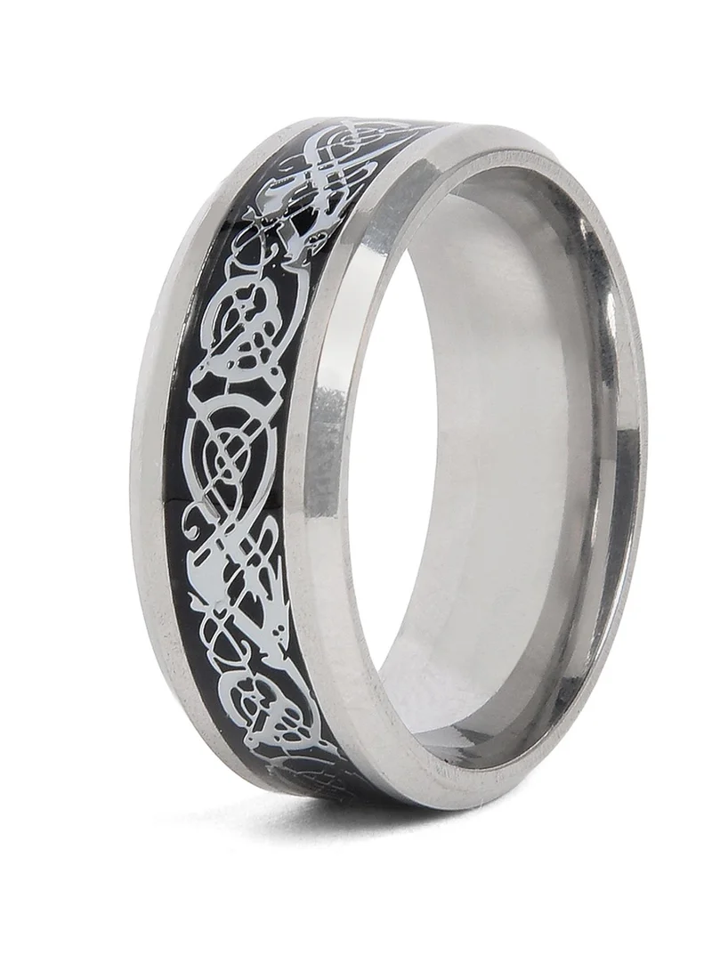 SOHI Black Designer Band Artificial Finger Ring Jewellery